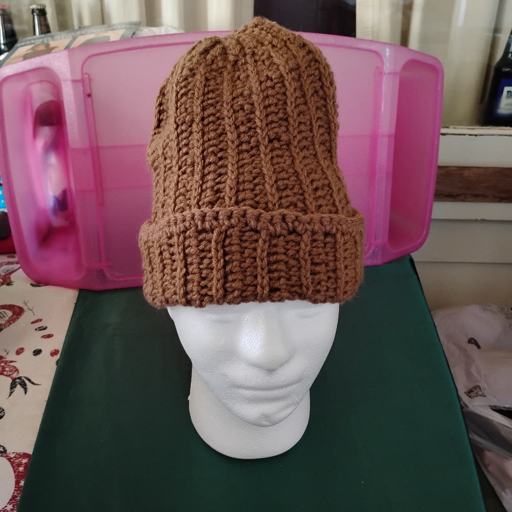 Handmade Brown Crochet Beanie